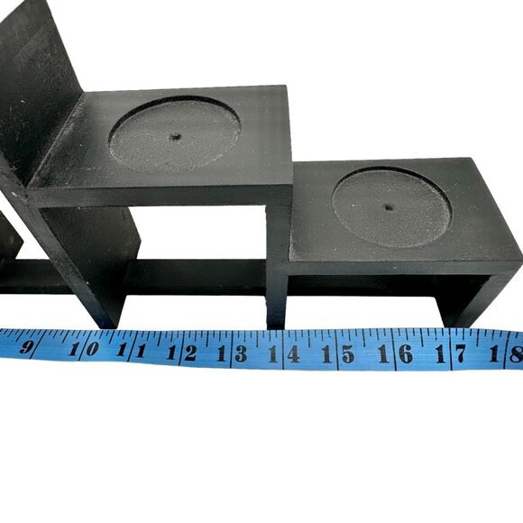 Order Home Collection 5 pc Tiered Wood Glass Votive Holder with Candles NIB - Picture 7 of 9